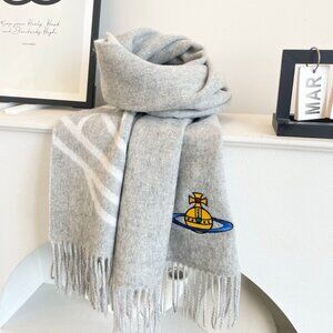 Vivienne Westwood Saturn Logo Jacquard Scarf